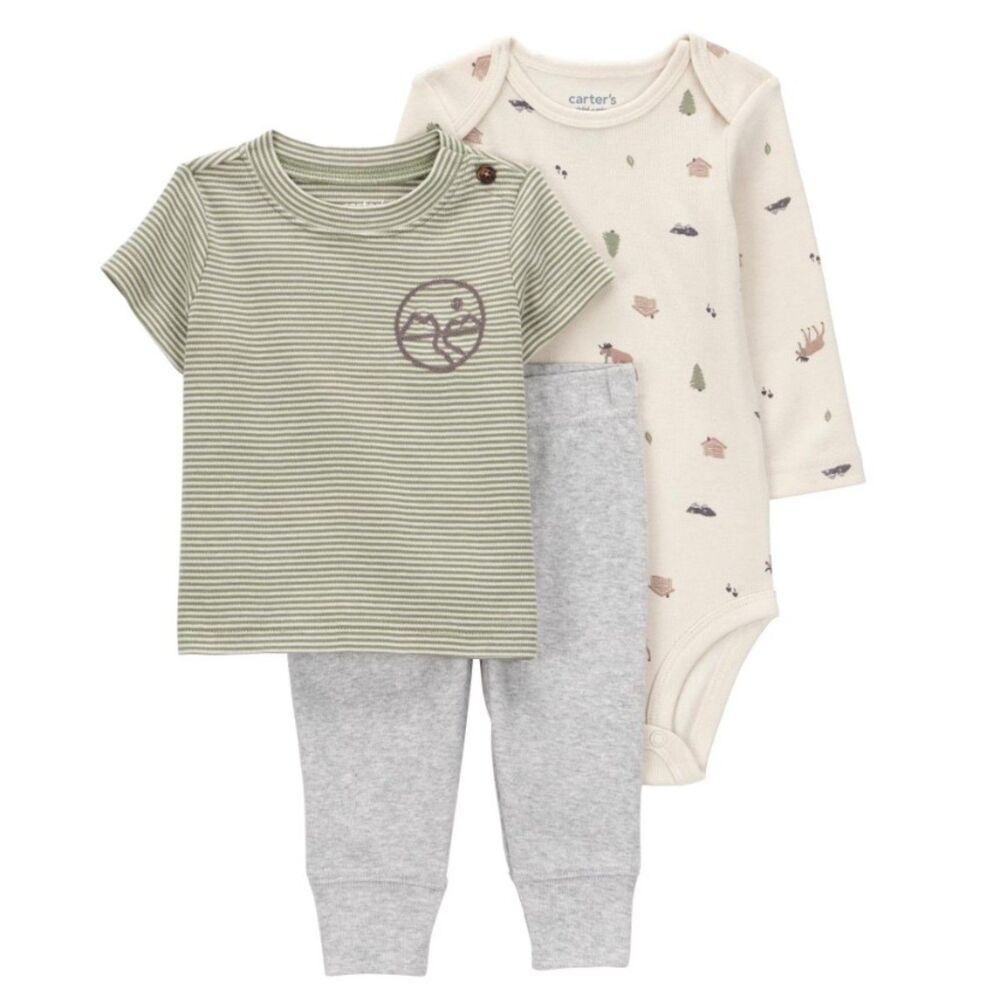 NWT Boys Sz 6-9 Months Shirts & Coordinating Pants 3 Pc Outfit CHILD OF MINE